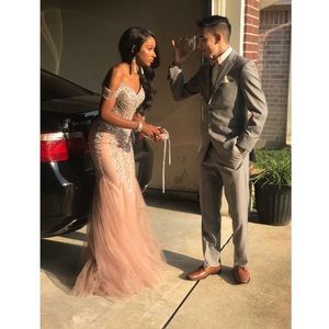 Beautiful long off the shoulder sequin dress